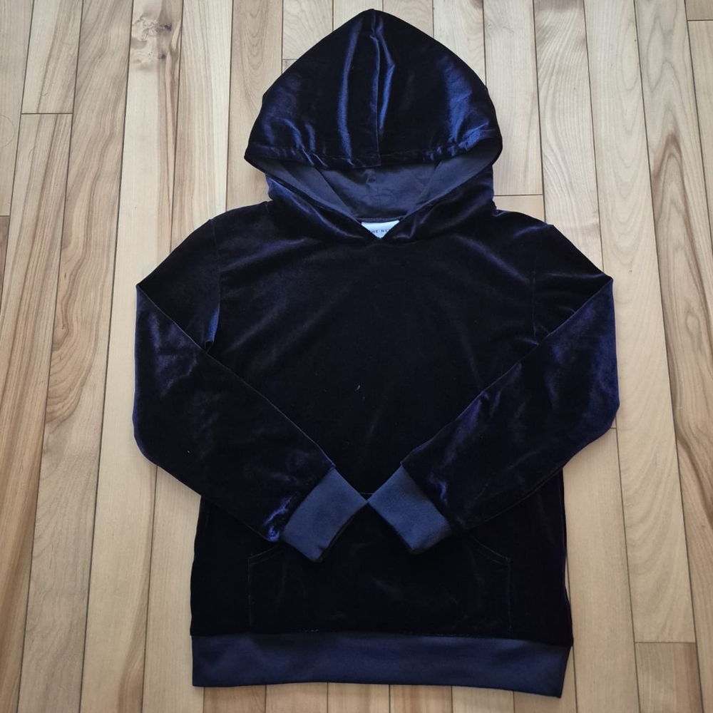 3/15$ Kids Navy Velvet Hoodie Sweater